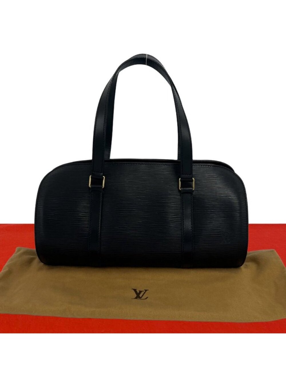 Louis Vuitton Vintage Soufflot Epi Leather Mini Boston Bag Noir